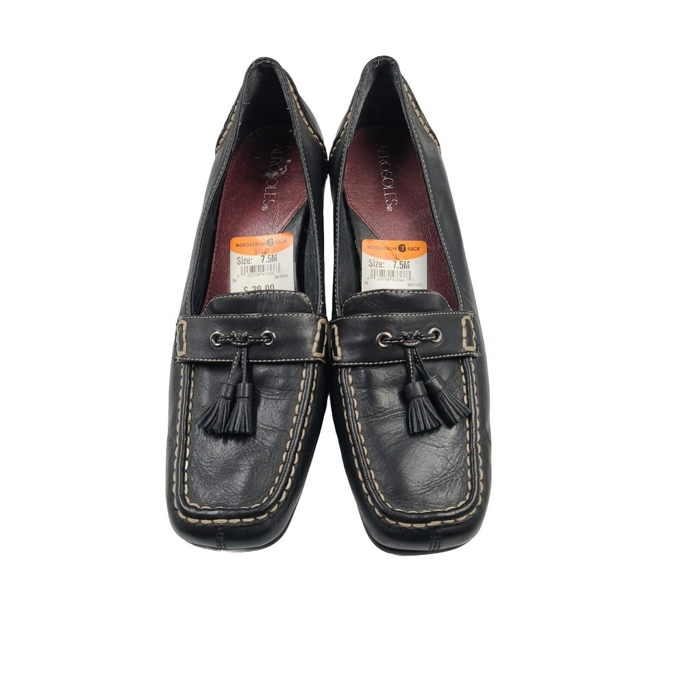 NEW Aerosoles Womens Bendable Loafer Brown Leather Tassle Top Stitch Size 7.5 M